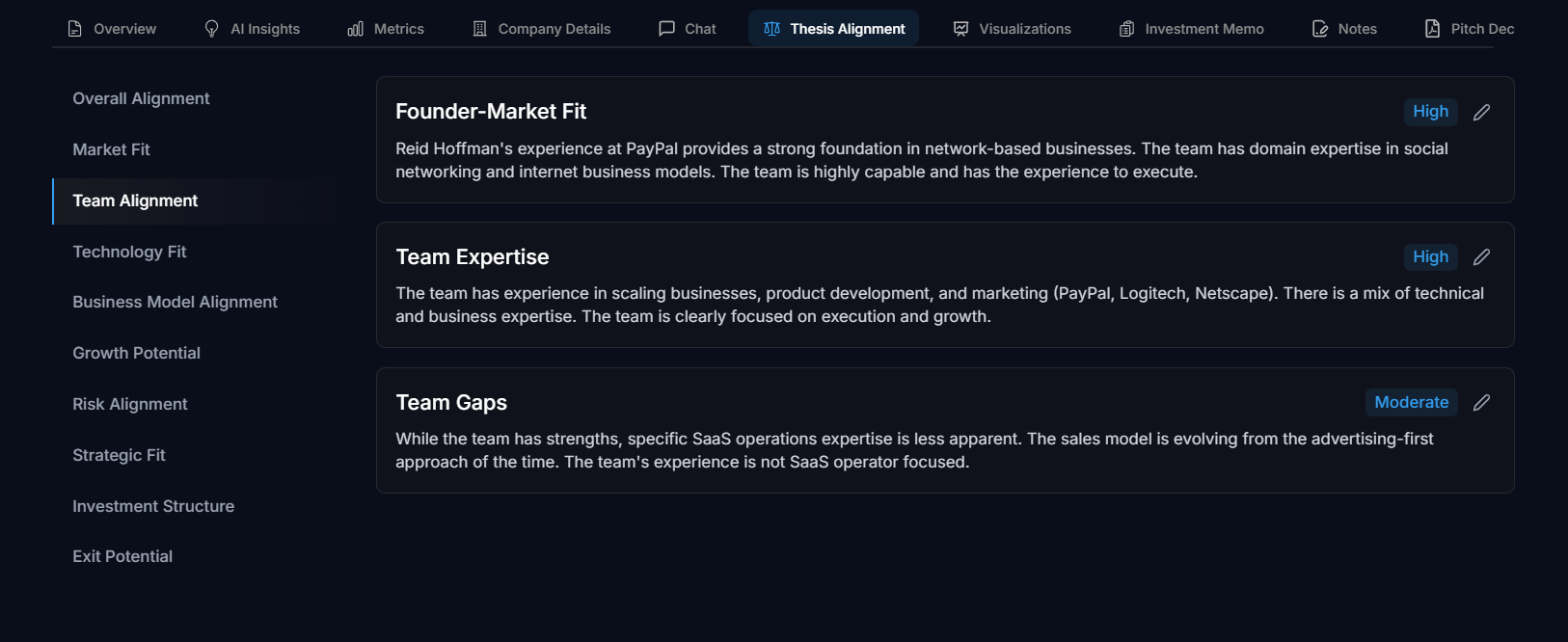 Thesis Alignment Feature